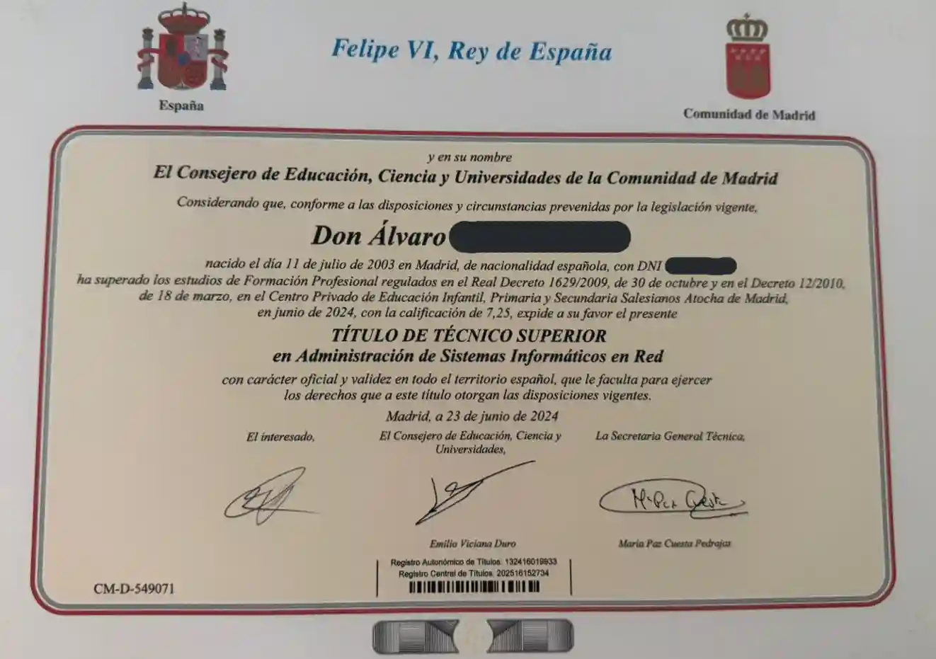 Diploma: Grado superior asir